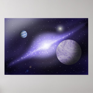 Affiche Galaxie énorme. Harmonie de l'espace profond