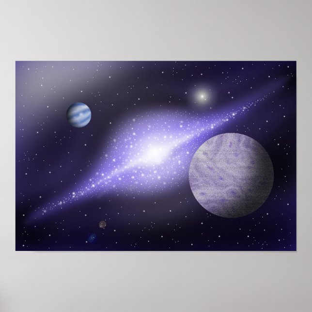 Affiche Galaxie énorme. Harmonie de l'espace profond (Devant)