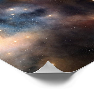 Affiche Galaxie Espace Étoilée Étoiles Motif Bleu Noir