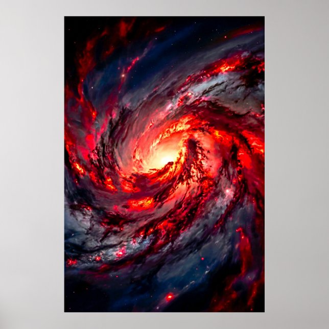 Affiche Galaxie nébuleuse spatiale de charbon rouge apocal (Devant)