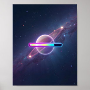 Affiche Galaxie néon chargée sur une planète