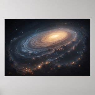 Affiche Galaxie spirale dans l'espace profond avec noyau l