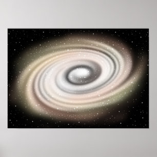 Affiche Galaxie spirale dorée