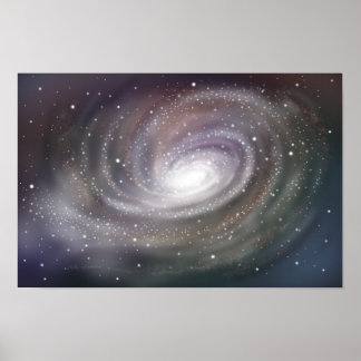 Affiche Galaxie spirale fantastique brillant dans l'espace