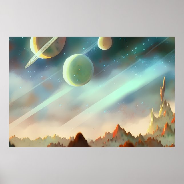 Affiche Galaxie, Univers, Étoiles, Espace extra-atmosphéri (Devant)