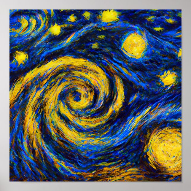 Affiche Galaxie Universe dans le style Van Gogh (Devant)