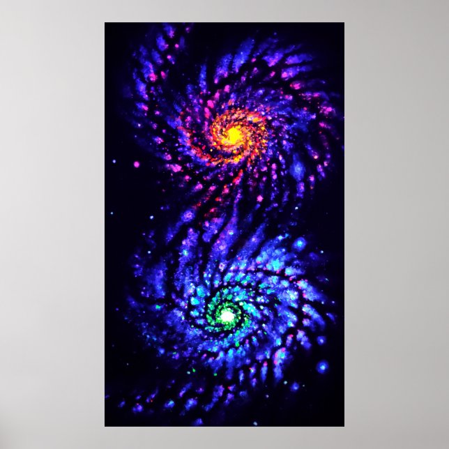 Affiche Galaxies colorées (Devant)