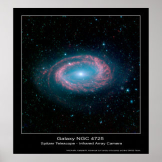 Affiche Galaxy NGC 4725 - Télescope Spitzer