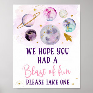 Affiche Galaxy Pink Gold Blast Of Fun Birthday Favoriser S