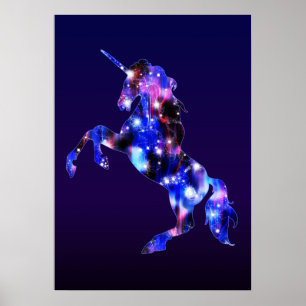 Affiche Galaxy rose belle licorne brillant image