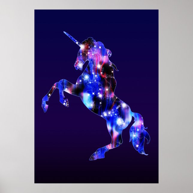 Affiche Galaxy rose belle licorne brillant image (Devant)