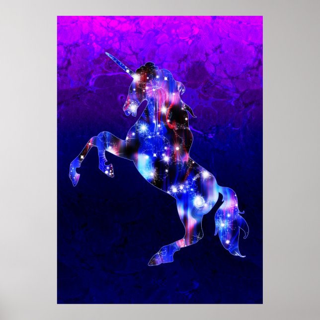 Affiche Galaxy rose belle licorne brillant image (Devant)