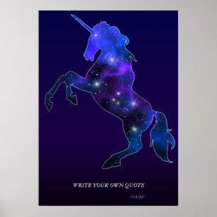 Affiche Galaxy rose belle licorne brillant image