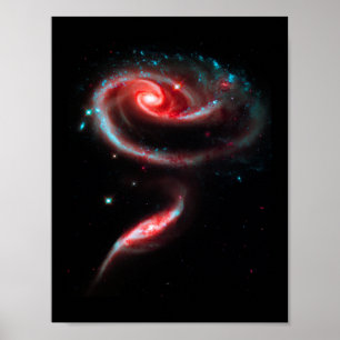 Affiche Galaxy Rose Rouge