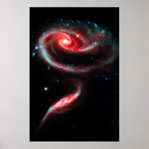 Affiche Galaxy Rose Rouge