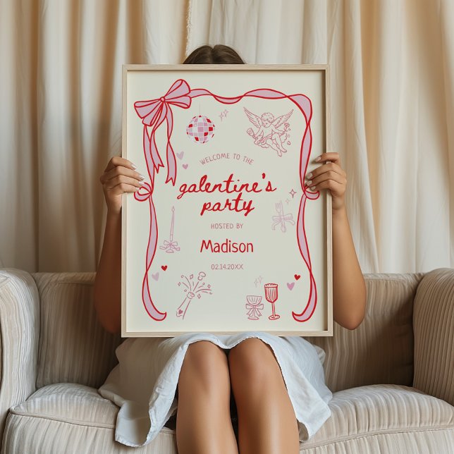 Affiche Galentine's Day Party Downloadable Welcome  (Créateur téléchargé)