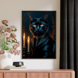 Affiche Galerie d'Art de Chat Noir Médiéval Victorien