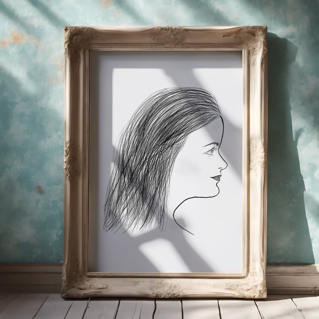 Affiche Galerie de profils de femmes en noir et blanc pour (Créateur téléchargé)