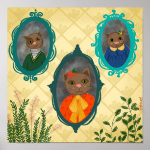 Affiche Galerie du portrait du bureau à domicile de M. Cat