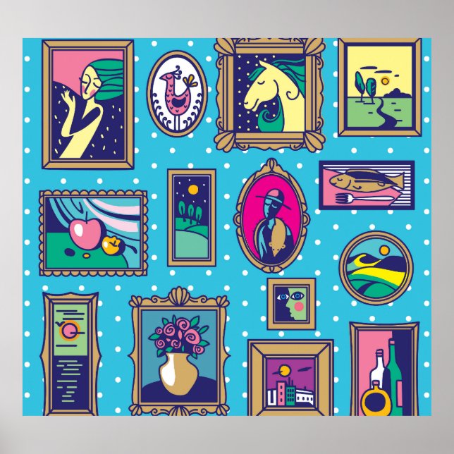 Affiche Galerie murale : collection d'images diverses (Devant)