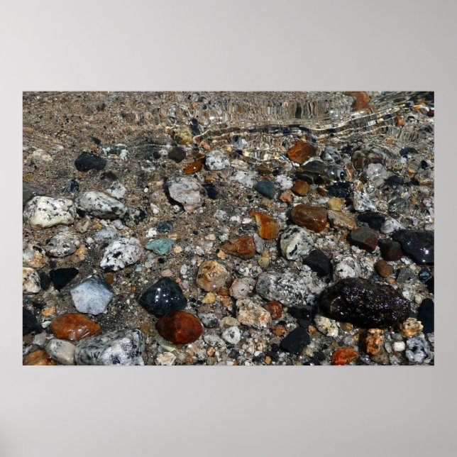 Affiche Galets de granit dans le lac Tenaya à Yosemite (Devant)