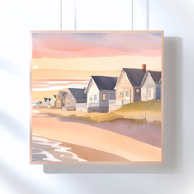 Affiche Galilée-sur-Mer | Aquarelle de la plage de Rhode I (Créateur téléchargé)