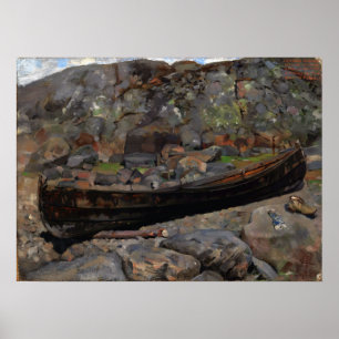 Affiche Gallen-Kallela - Bateau sur un rivage rocheux