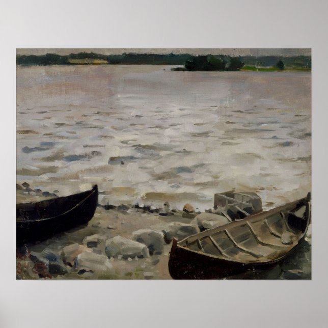 Affiche Gallen-Kallela - Bateaux sur le rivage (Devant)