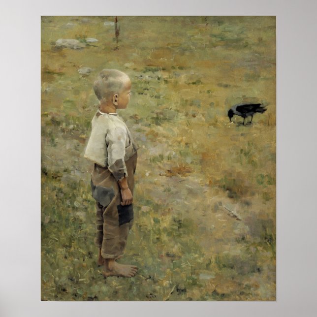 Affiche Gallen-Kallela - Garçon au corbeau (Devant)