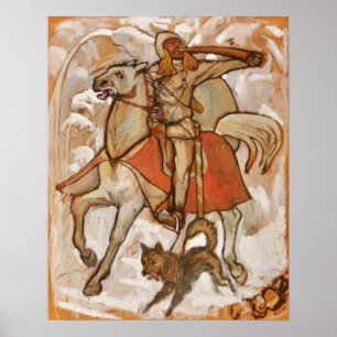 Affiche Gallen-Kallela - Kullervo Rides To War Sketch