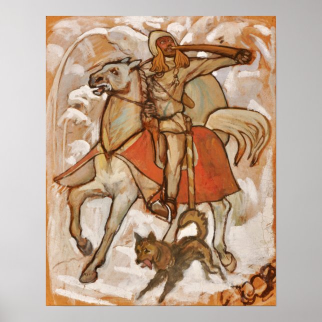 Affiche Gallen-Kallela - Kullervo Rides To War Sketch (Devant)