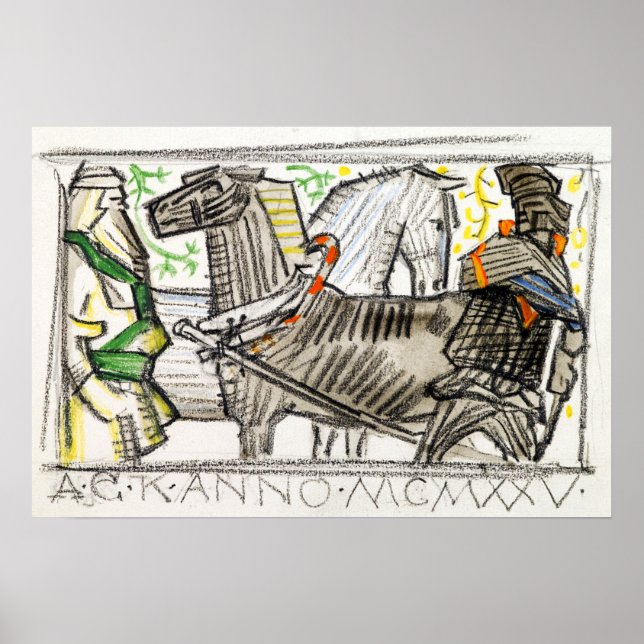 Affiche Gallen-Kallela - Poésie, Ébauche, Grand-Kalevala (Devant)