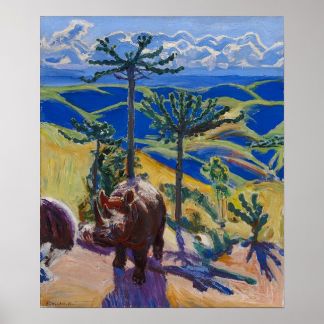 Affiche Gallen-Kallela - Rhinoceros Et Euphorbia (Devant)