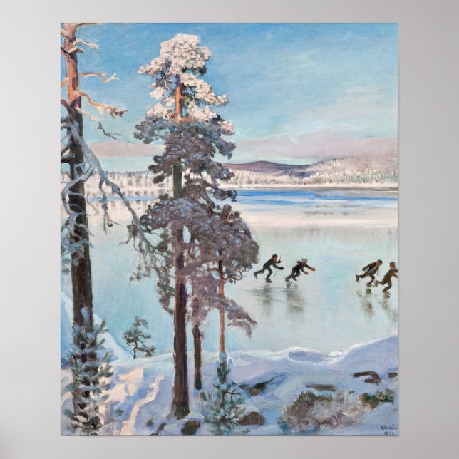 Affiche Gallen-Kallela - Skaters Near The Shore Of Kalela (Devant)