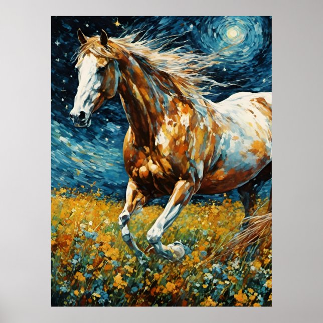 Affiche Galloping Pinto Stallion Van Gogh (Devant)