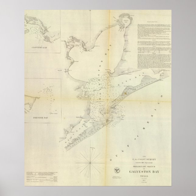 Affiche Galveston Bay, Texas (Devant)