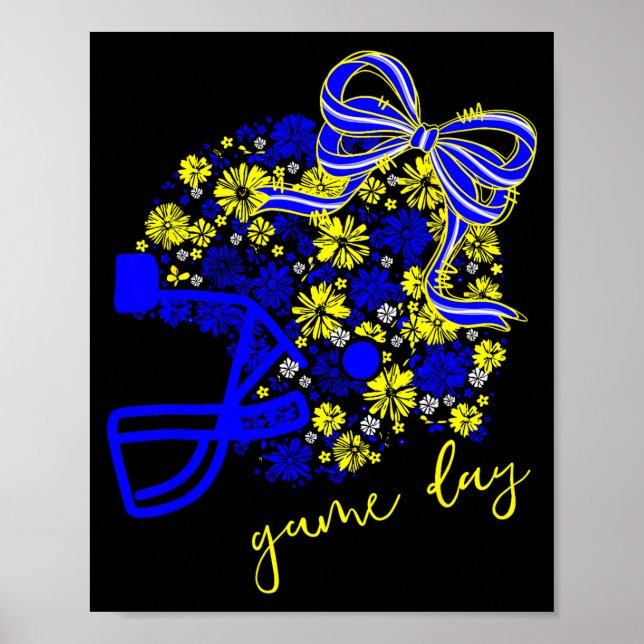 Affiche Game Day Football Season Football Mama Girl Blue G (Devant)