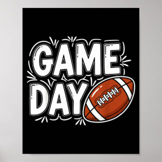 Affiche Game Day Football Sports Fans Funny Youth Kids