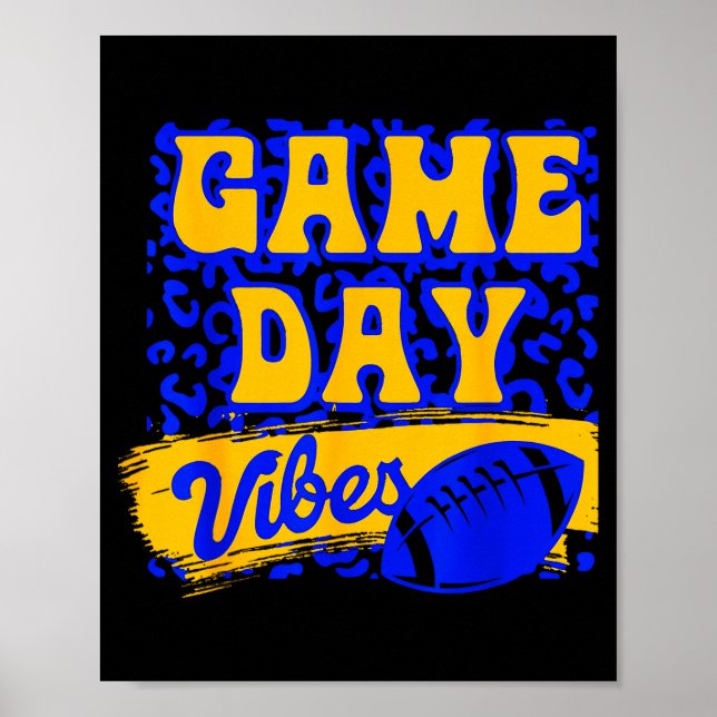 Affiche Game Day Vibes Football Season Football Blue Gold  (Devant)
