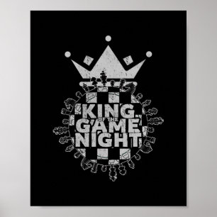 Affiche Game Night King Board Game Geek Funny Gamer