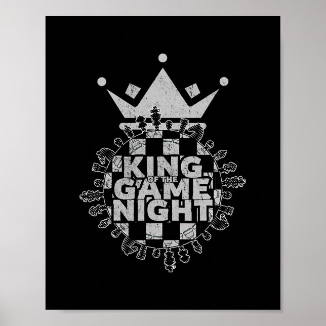Affiche Game Night King Board Game Geek Funny Gamer  (Devant)