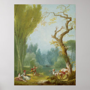 Affiche Game of Horse and Rider - Jean Fragonard Fine Art