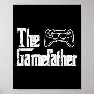 Affiche Gamefather Fun Gaming Fête des pères Parodie Gamer