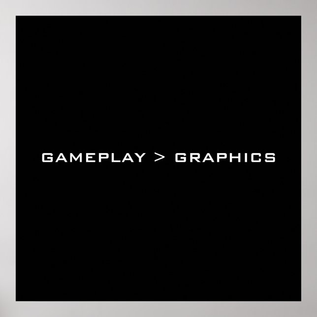Affiche Gameplay > Graphiques. Blanc noir. (Devant)