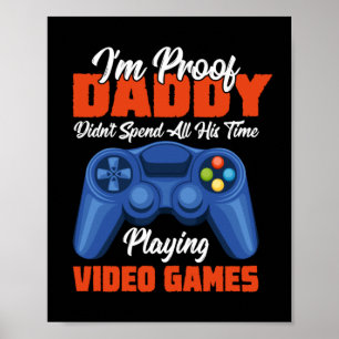 Affiche Gamer Art Daddy Heure de la lecture de jeux vidéo