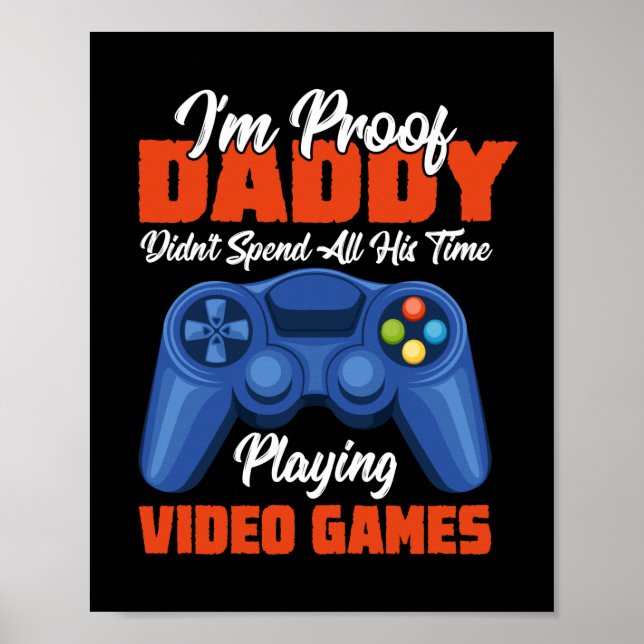 Affiche Gamer Art Daddy Heure de la lecture de jeux vidéo (Devant)