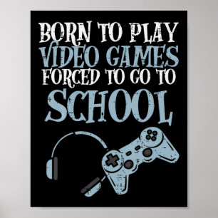 Affiche Gamer Born Jouer Vidéo Jeu Amusant Jeu Hommes Garç