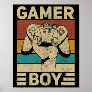 Affiche Gamer Boy Jeu Vêtements Retro Video Game Outfit T