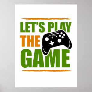Affiche Gamer Cadeau Jouons au jeu