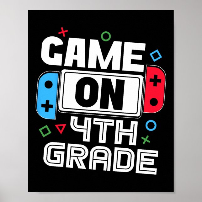 Affiche Gamer Ck À L'école Jeu Drôle 4e Enfants Garçons  (Devant)